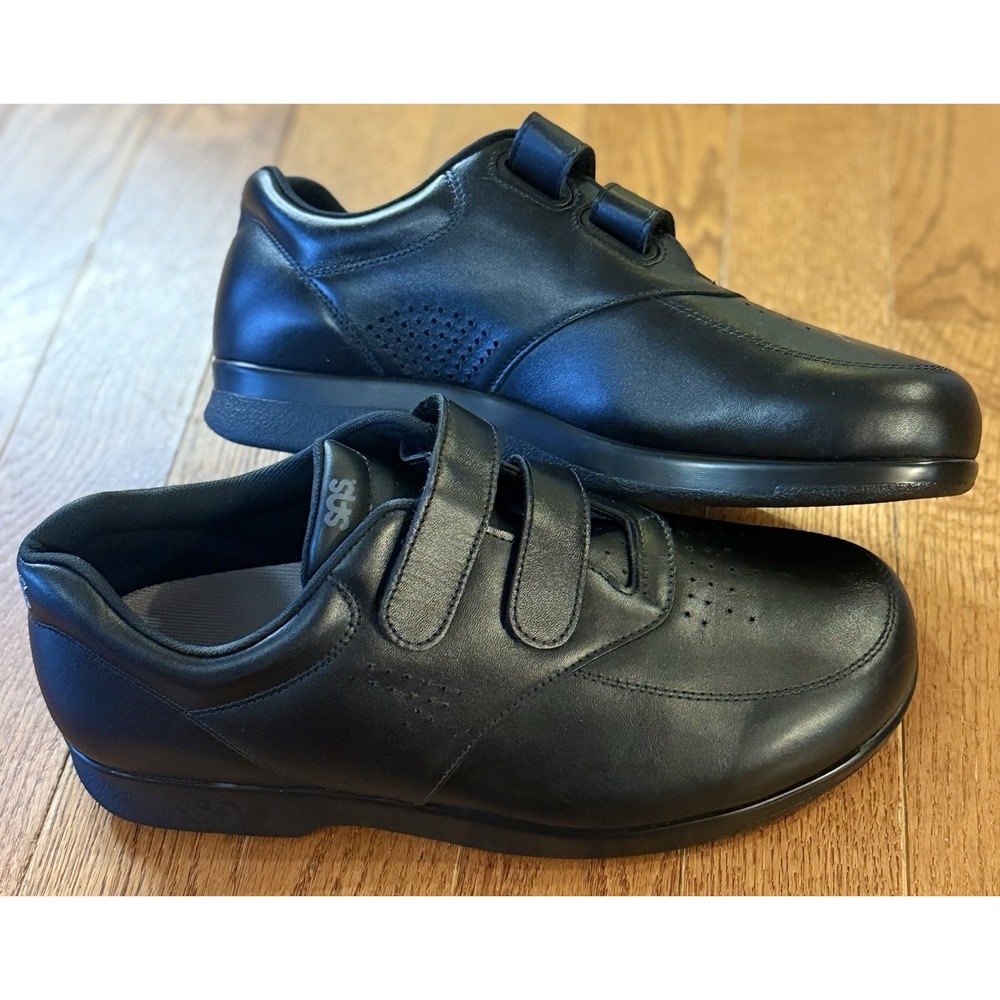 New SAS Shoes Mens 11.5 WW Leather Walking Loafer Comfort Black Vented
